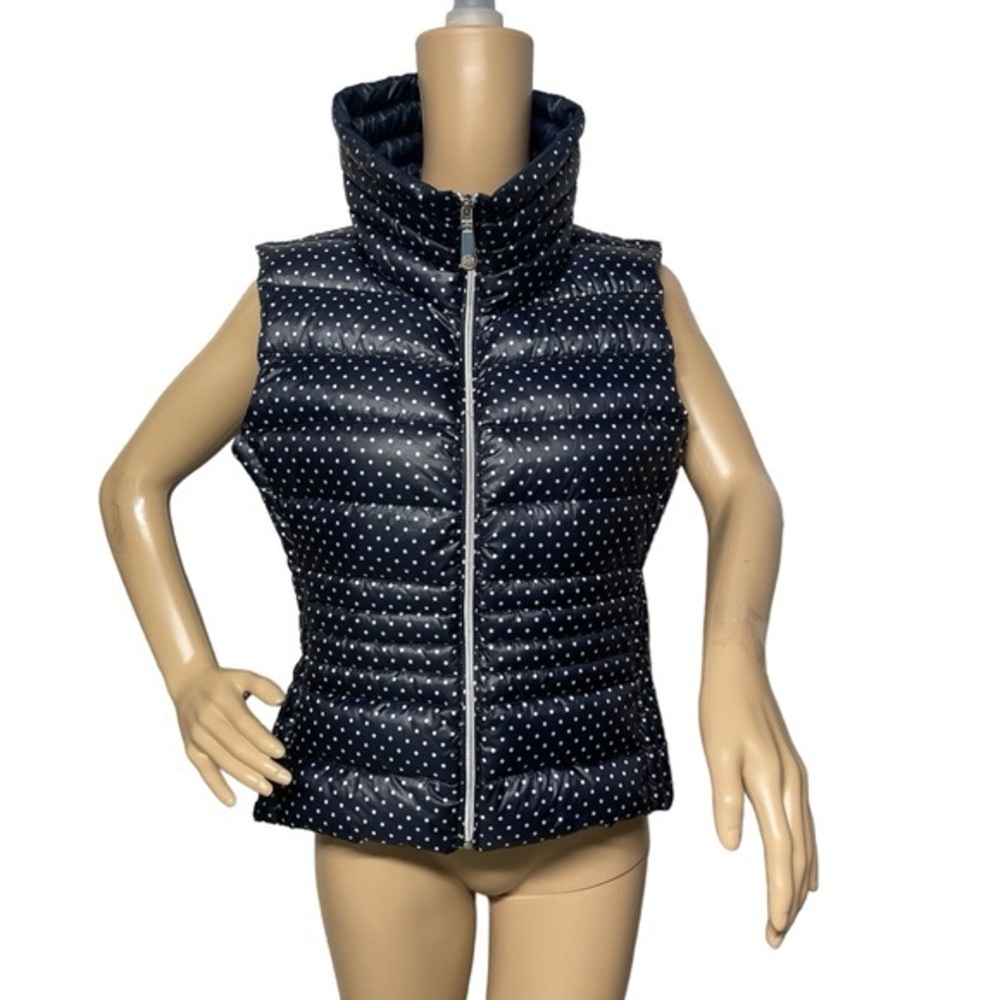 Vince Camuto Women’s Polka Navy M Duck Down Puffer Vest in EUC